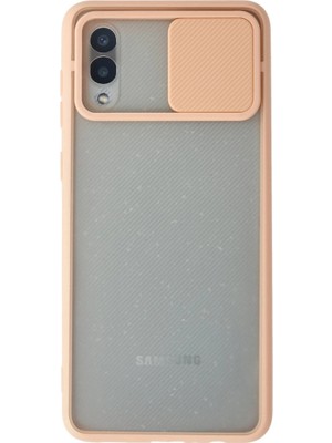 Magicool Samsung Galaxy A02 Kılıf Palm Buzlu Kamera Sürgülü Silikon - Pembe