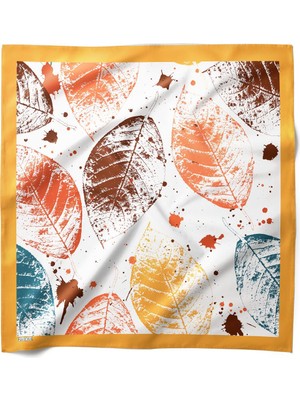 Hawwa Sonbahar İzi Desenli Saten Fular