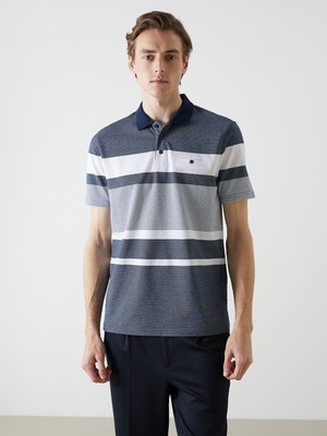 Lc Waikiki Yeni Sezon Polo Yaka Çizgili Merserize Görünümlü Erkek Tişört