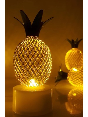 Gampus Şirin Gece Lambası Minik Gold Ananas Dekoratif LED Lamba Tekli