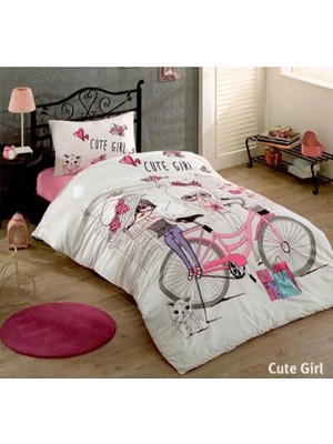 Kristal Cute Girls Tek Kişilik Genç Nevresim Takımı Ranforce - %100 Pamuk