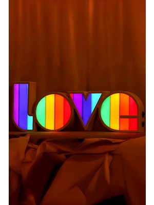 Gampus Masa Üstü Başucu LED Lamba Love Yazılı Gece Lambası Hediyelik Şirin Gece Aydınlatma