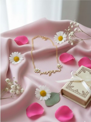 Papatya Silver 925 Ayar Taşlı Papatya Imza Bileklik.rose.gold.rodaj Imza