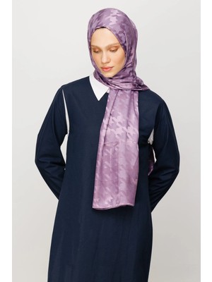 Azbey Kazayağı Desen Parlak Jakar Şal Lavanta