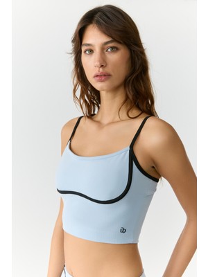 Urban Beat Shavonte Kadın Esnek ve Yumuşak Dokulu Göğüs Altı Biyeli Pedli Açık Mavi Büstiyer
