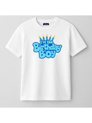 Mixxi Fashion Happy Birthday Boy Doğum Günü Baskılı Kısa Kollu Erkek  Çocuk Tişört (4-13 Yaş)