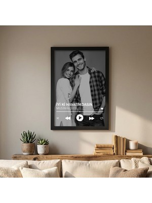 Kişiye Özel Spotify Şarkı Poster | Çerçeveli Fotoğraflı Müzik Çalar Tasarımı | Sevgililer Günü Hediyesi