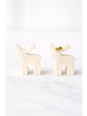 2'li Yılbaşı Geyiği Amber Kokulu Hediyelik Mum Seti