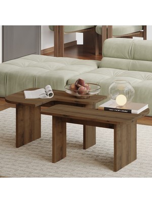 İnarch Dizayn Inarch Dizayn Iris Modüler Orta Sehpa – Modern Tasarım, Çok Amaçlı Kullanım Sehpa, Antik Ceviz