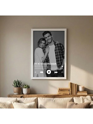 Kişiye Özel Spotify Şarkı Poster | Çerçeveli Fotoğraflı Müzik Çalar Tasarımı | Sevgililer Günü Hediyesi
