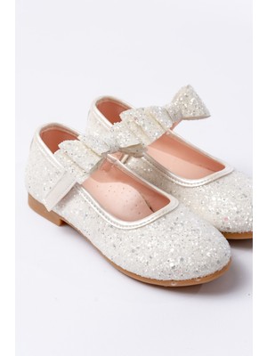 Kız Çocuk Cam Kırık Fiyonk Kaydırmaz Taban Babet