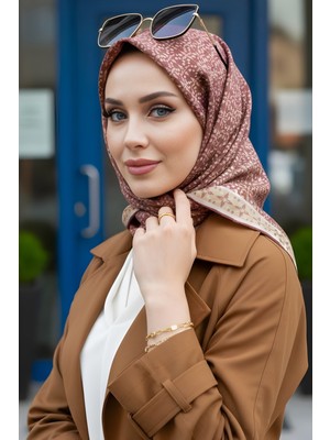 İmaj Butik Kahve/vizon Soft Dijital Pamuklu Eşarp