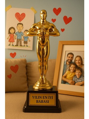 Biton Toptan Yılın En Iyi Babası Ödül Kupası - Altın Renk Dekoratif Hediye Büyük Boy