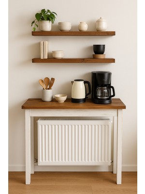 Ahşap Dresuar Petek Üstü 2'li Raf Mutfak Düzenleyici Kahve Köşesi