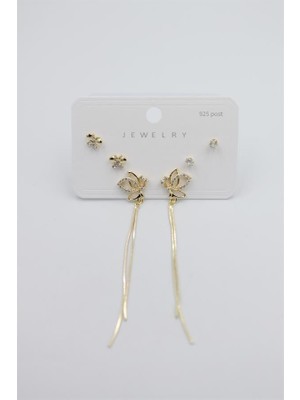 Royaleks Çoklu Set Küpe - Altın