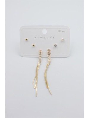 Royaleks Çoklu Set Küpe - Altın