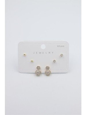 Royaleks Çoklu Set Küpe - Altın