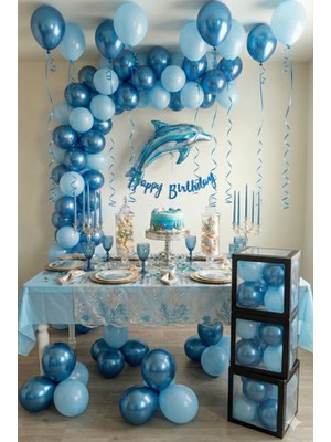 Festilo Doğum Günü Parti Seti Erkek Mavi Tema Ocean Set 49 Parça