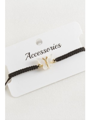 Marsilyan Kelebek Polyester Makrome Örgülü Bileklik