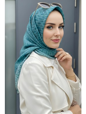 İmaj Butik Yeşil Soft Dijital Pamuklu Eşarp