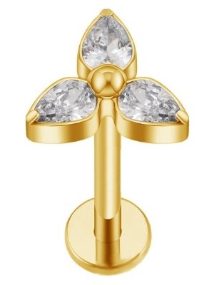 Munels F136 Titanyum Zirkon Taşlı Tragus Piercing - Lobe, Helix, Labret