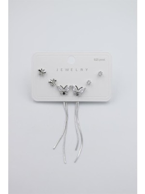 Royaleks Çoklu Set Küpe - Gümüş