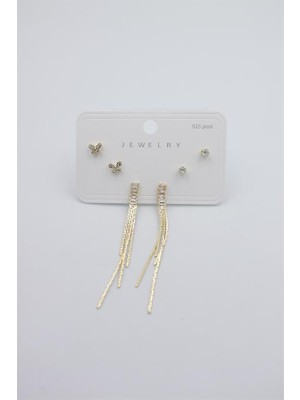 Royaleks Çoklu Set Küpe - Altın