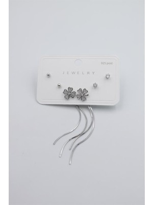 Royaleks Çoklu Set Küpe - Gümüş