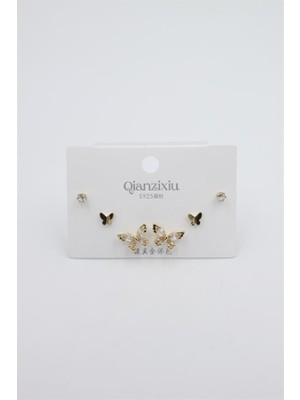 Royaleks Çoklu Set Küpe - Altın