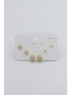 Royaleks Çoklu Set Küpe - Altın