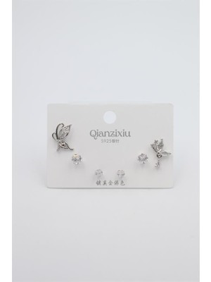 Royaleks Çoklu Set Küpe - Gümüş