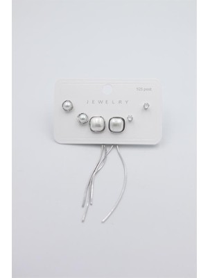 Royaleks Çoklu Set Küpe - Gümüş