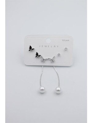 Royaleks Çoklu Set Küpe - Gümüş