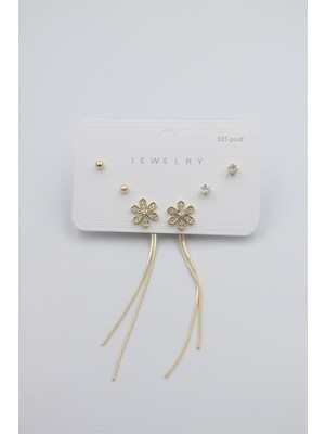 Royaleks Çoklu Set Küpe - Altın