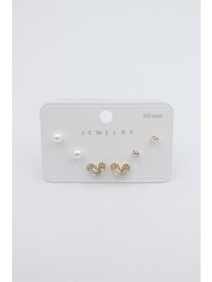 Royaleks Çoklu Set Küpe - Altın