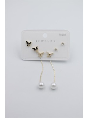 Royaleks Çoklu Set Küpe - Altın