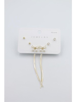 Royaleks Çoklu Set Küpe - Altın