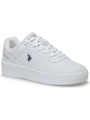 U.S. Polo Assn. Kadın Beyaz Sneaker Düz Tabanlı Rahat Kullanım İçin Şık Tasarım