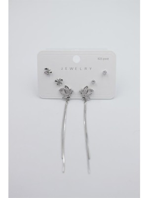 Royaleks Çoklu Set Küpe - Gümüş