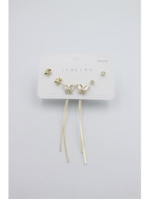 Royaleks Çoklu Set Küpe - Altın