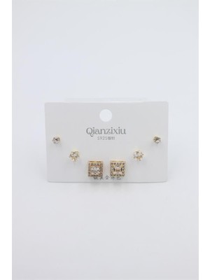 Royaleks Çoklu Set Küpe - Altın