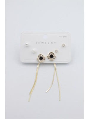 Royaleks Çoklu Set Küpe - Altın