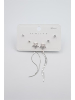 Royaleks Çoklu Set Küpe - Gümüş