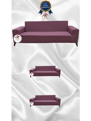 Mikro Lastikli Kaymaz Elastik Koruyucu Giydirme Koltuk Örtüsü - Gülkurusu - 3+2+2 (3 Parça Set)