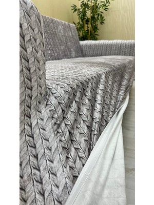 Baskı Desenli Elastik Esnek Kadife Koruyucu Kolsuz Koltuk Örtüsü - Bk-17 - 3+3+2 (3 Parça Set)