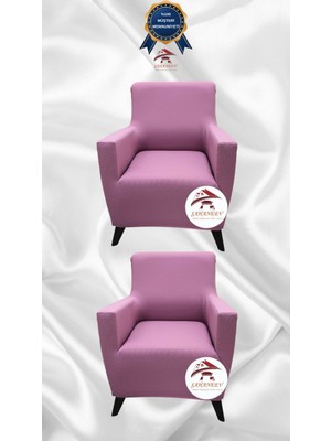 Mikro Lastikli Kaymaz Elastik Koruyucu Giydirme Koltuk Örtüsü - Pudra - 1+1 (2 Parça Set)