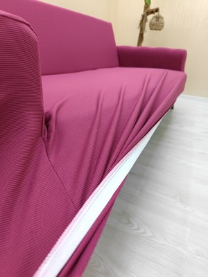 Mikro Lastikli Kaymaz Elastik Koruyucu Giydirme Koltuk Örtüsü - Gülkurusu - 3+1 (2 Parça Set)
