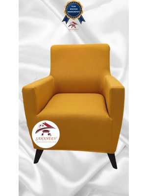 Mikro Lastikli Kaymaz Elastik Koruyucu Giydirme Koltuk Örtüsü - Hardal - Tekli (1 Parça)