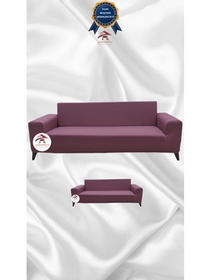 Mikro Lastikli Kaymaz Elastik Koruyucu Giydirme Koltuk Örtüsü - Gülkurusu - 3+2 (2 Parça Set)