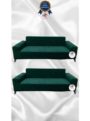 Baby Face Lastikli Koruyucu Giydirme Koltuk Örtüsü - Zümrüt Yeşili - 3+3 (2 Parça Set)